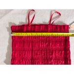 AQUA  Smocked Strapless Top Red Crop Ruched Summer Blouse Women's‎ Size M Photo 6