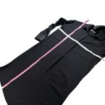 Vince Collared Long Sleeve Relaxed Shirt Dress Faux Leather Trim Black Small Photo 13