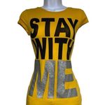 Charlotte Russe Y2k  “Stay with Me” yellow graphic baby tee Photo 0