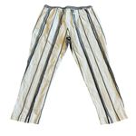 Soft Surroundings Bartley Linen Cotton Blend Pants Cropped Stripe Size Large Photo 5