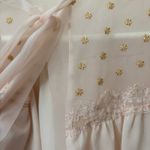 VTG Sheer Pink Coquette Lace Embellished Fairy Babydoll Y2K Bow Open Blouse S/M Size M Photo 3