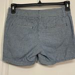 J.Crew  Stripe Blue White 5" Chambray Railroad Shorts Size 0 EUC #2459 Photo 2