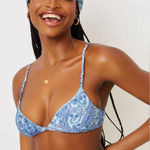 frankie's bikinis Frankie’s Bikinis Blue Paisley Triangle Top (S) & Cheeky Bikini Bottom (M) Set Photo 0
