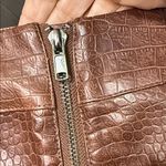 Love Riche  Brown Faux Leather Croc Embossed Mini Skirt Size Large Photo 2
