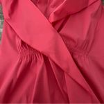 BCBGMAXAZRIA  Pink Coral Wide Ruffle Collar Faux Wrap Sleeveless Blouse, Sz S Photo 10