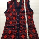 Vintage Tarri Argyle Red/Navy Blue Button Photo 3