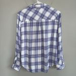Rails Hunter Flannel Button Down Shirt Woman’s S White Lavender Blue Photo 3