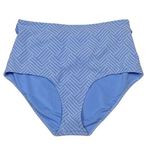 Aerie High Waisted Bikini Bottom Women's Size Medium Blue Textured NWT Photo 0