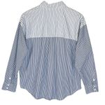 American Eagle Women’s Blue and White Mixed Stripe Button Front shirt Photo 5