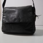 Rolfs Genuine Leather Shoulder Bag Purse Black Soft Flap Built In Wallet SEE‎ Photo 2