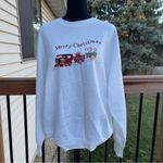 Holiday Time Vtg Crewneck Sweatshirt Embroidered Trains Festive Women’s Medium Photo 8