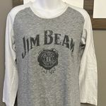 Jim Beam Women’s Heather Gray & White Baseball Long Sleeve Cotton T Photo 2