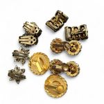 Vintage Lot Emerald Greens Gold Tone Earrings Photo 1