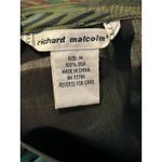 Richard Malcolm 100% Silk Olive Green Leaf Print Midi Skirt Size Medium Photo 5