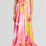 NWT Hemant & Nandita Strapless Floral Maxi Dress Size Small Pink Photo 0