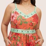 Bloomchic Floral Print Elastic Waist Shirred Cami Dress Photo 3