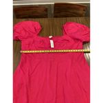 The Drop Nala twist front Hot Pink 100% Linen Mini Dress Puff Sleeve Smocked 5X Photo 5