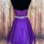 Mori Lee A-Line Sweetheart Beading Sleeveless Short Chiffon Cocktail Dress Sz 6 Photo 3