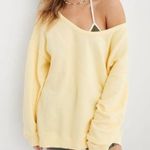 Aerie Summer Daze Sweatshirt in Yellow Off The Shoulder Size Large Photo 10