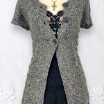 Faded Glory  Early 2000's Gray Grey Knitted Button Down Babydoll Knit Cardigan S Photo 0
