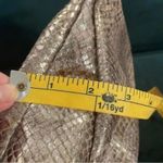 Cavalcanti Metallic Snake Skin Large Wristlet Clutch Bag Genuine Leather purse Tan Photo 11