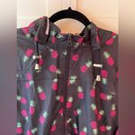 Brave Soul Women’s Black Pineapple Raincoat Jacket Zip Size 16 Photo 6