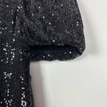 Camila Coelho Cassie Mini Dress Black Sequin Puff Sleeve Open Back Size Small Photo 5