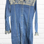 Vintage Lemons‎ Women's Medium Dress Denim Button Up Stretch Blue Photo 0