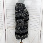 Laurence Kazar Lawrence Kazar Silk Beaded Evening Top Blouse Black Silver Medium Photo 2