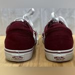 Vans Sneakers Women Size 10 Shoes Maroon Red canvas Old Skool Leather Photo 3