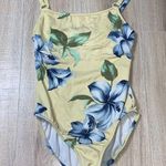 Yellow floral one piece swim suit Photo 0