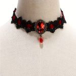 Black/Red Lace Necklace Collar‎ Choker Retro Style Cosplay Fashion Jewelry Black Photo 10