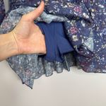 Revolve Rays for Days Smocked Long Sleeve Mini Dress Small Blue Floral Viscose Photo 4