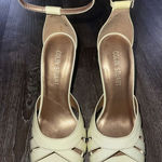 Colin Stuart ‎ Egg Shell Patent Leather Strappy Stiletto Heels 8B L@@K!!!! S-92 Photo 0