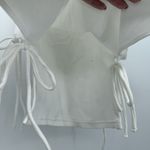 Paxton White Ribbed Stretchy Tie Bow Side Tank Top Size M/L Cropped Size M Photo 4