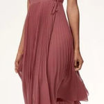 Aritzia  Wilfred Pink Wrap Ruffle Dress Photo 0