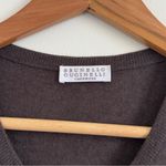 Brunello Cucinelli  Cashmere Silk Midi Wrap Dress Size Medium Brown Sleeveless Photo 1