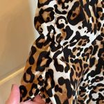 Talbots  Brown And Black Round Neck Animal Print Short Ruched Sleeve Blouse XS‎ Photo 6