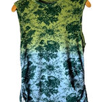 Pilcro Shirt Women Small Blue Green Floral Crew Neck Ruched Tie Sides Top Boho Photo 0