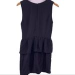 Charlie Jade  black silk peplum sleeveless dress M Photo 4
