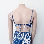 Abercrombie & Fitch [] Blue Crinkle Cutout High Neck Maxi Dress Pockets Size XLP Photo 4