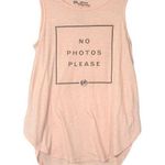 Planet Hollywood Women's Sleeveless No Photo Please Graphic Tank Top Peach Small Photo 0