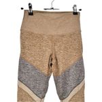 Alo Yoga  7/8 High-Waist Alosoft Sheila Legging size Small Tan Grey Colorblock Photo 2