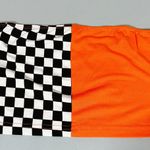 Orange Checkered Print Tube Top Crop Top Tee T Photo 0