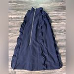 Ted Baker  Navy Blue Torriya Ruffle Accent Mock Neck Shift Short Dress Size 1‎ Photo 7