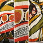 Cato  Vibrant Flowy Tropical Satin Extra Wide Leg Palazzo Pants Green Orange M Photo 6