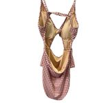 Beach Joy One Piece Keyhole Cutout Pink White Bow Gingham High Waist Swim Suit L Size L Photo 6
