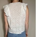 ZARA Embroidered Eyelet White Top Size Large Photo 1