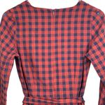 Le lis  Plaid Dark Orange Navy Blue Fit & Flare Western Dress Size Small NWT Photo 11