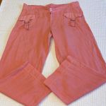 Johnny Was Size MEDIUM Coral Pink Linen Wide Leg Button-Front Pants Photo 0